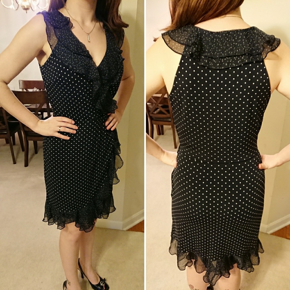 Flirty WHBM Polkadot Ruffle Dress